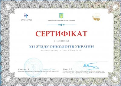 сертификат Александр Бондарь